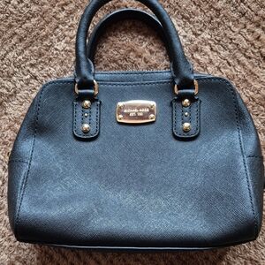 Michael Kors Black Satchel with Gold Accents